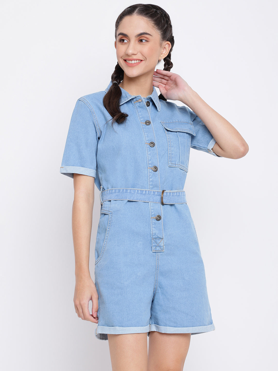 Light Blue Denim Dungaree with belt
