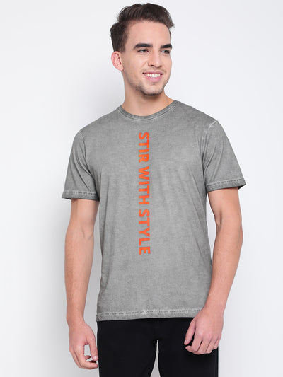 Men Grey Printed T-shirt
