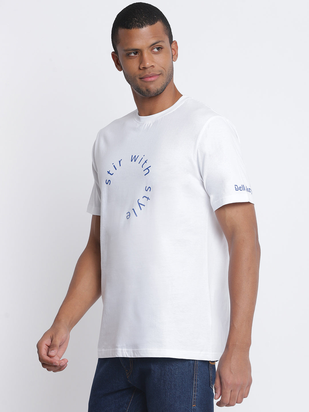 Men Printed White T-shirt