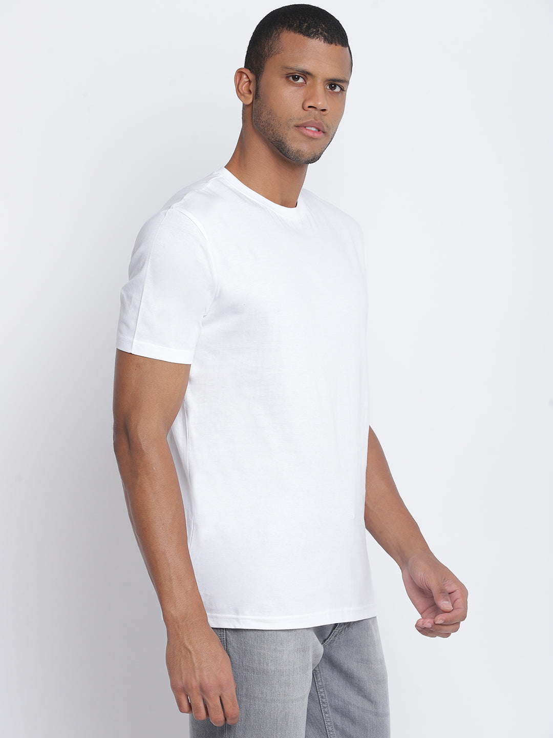 Men White Printed T-shirt