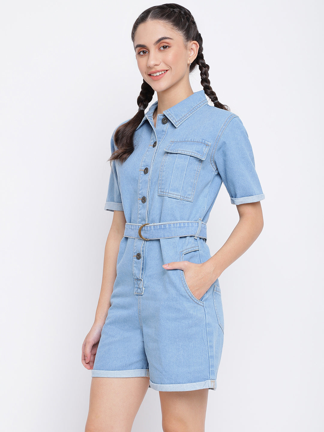 Light Blue Denim Dungaree with belt