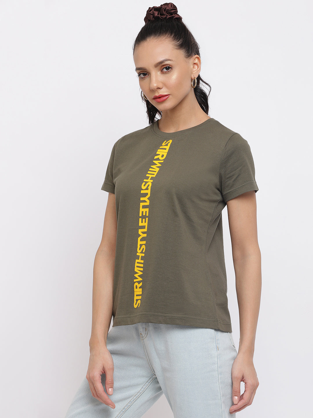Women Olive Pantone T-shirt