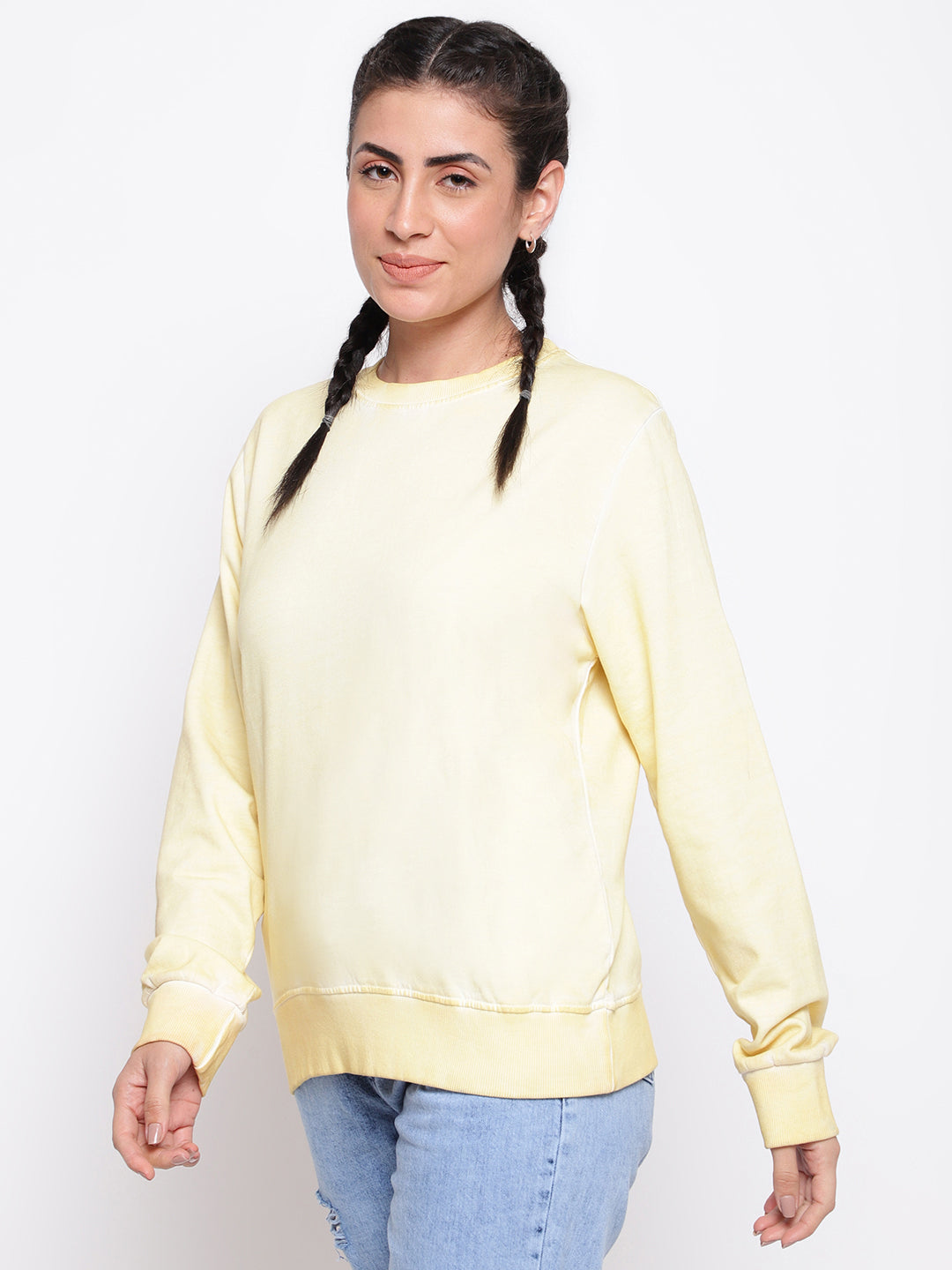 Light Yellow Cotton Sweatshirt