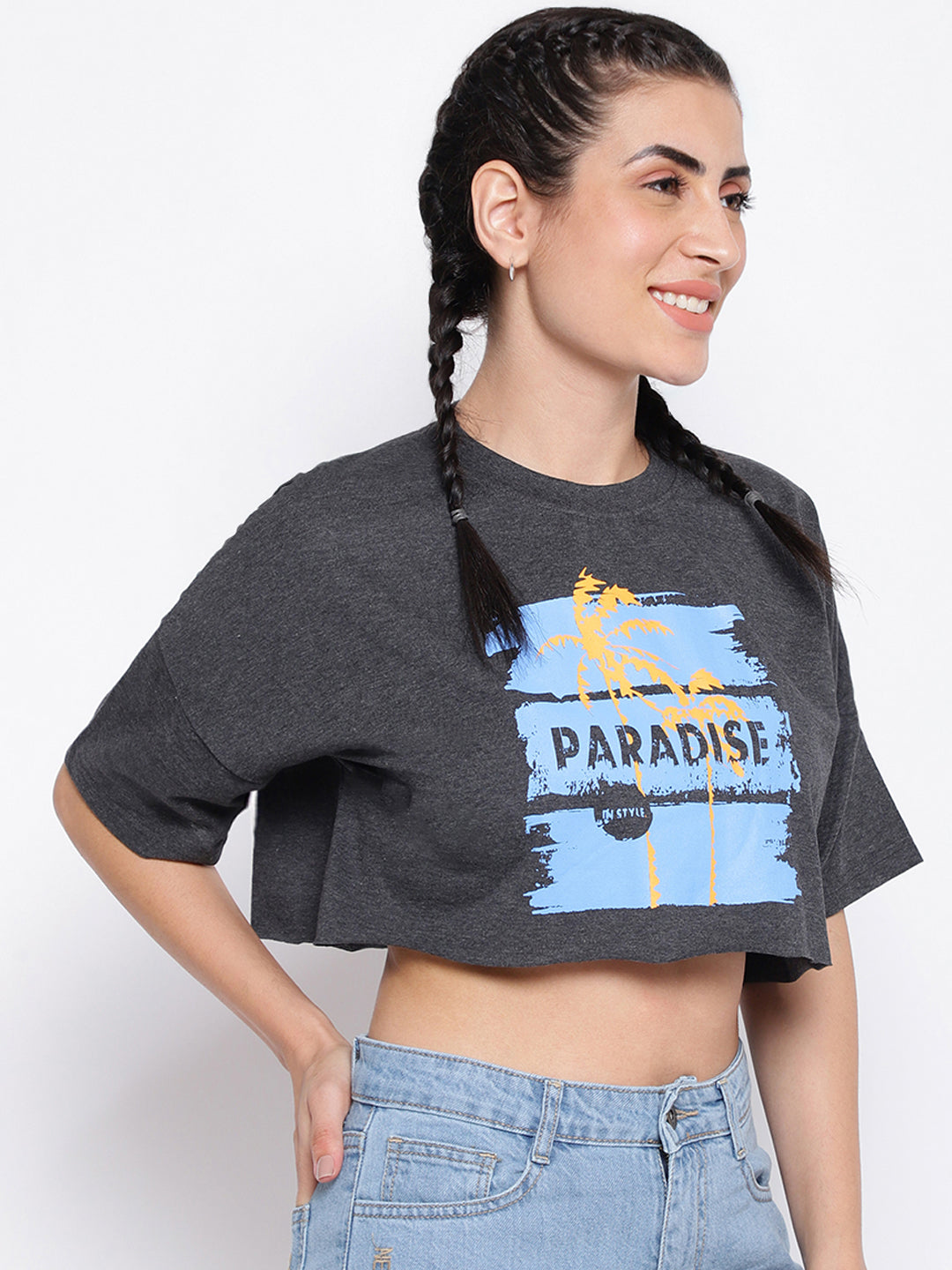 Dark Grey Printed T-shirt
