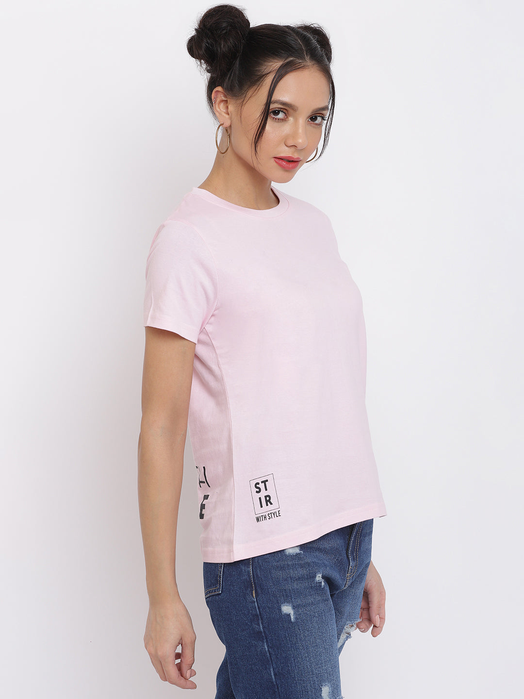 Women Baby Pink Pantone T-shirt