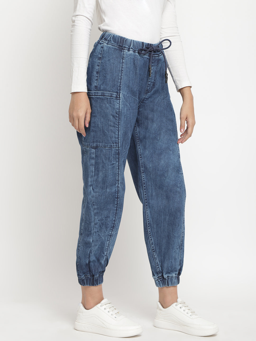 Women Elasticated Baggy Denim Jeans