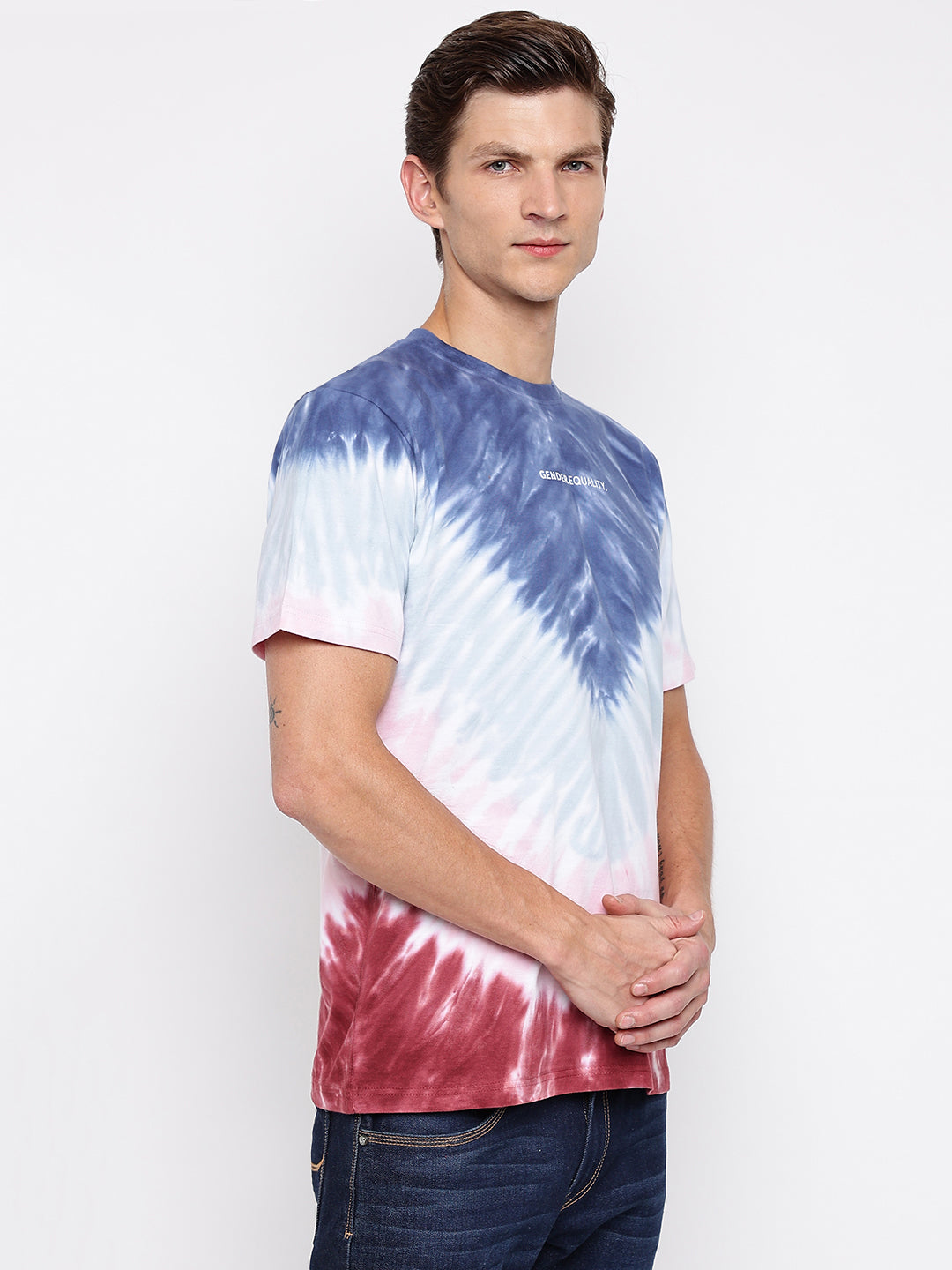Blue Tie Dye Printed T-shirt