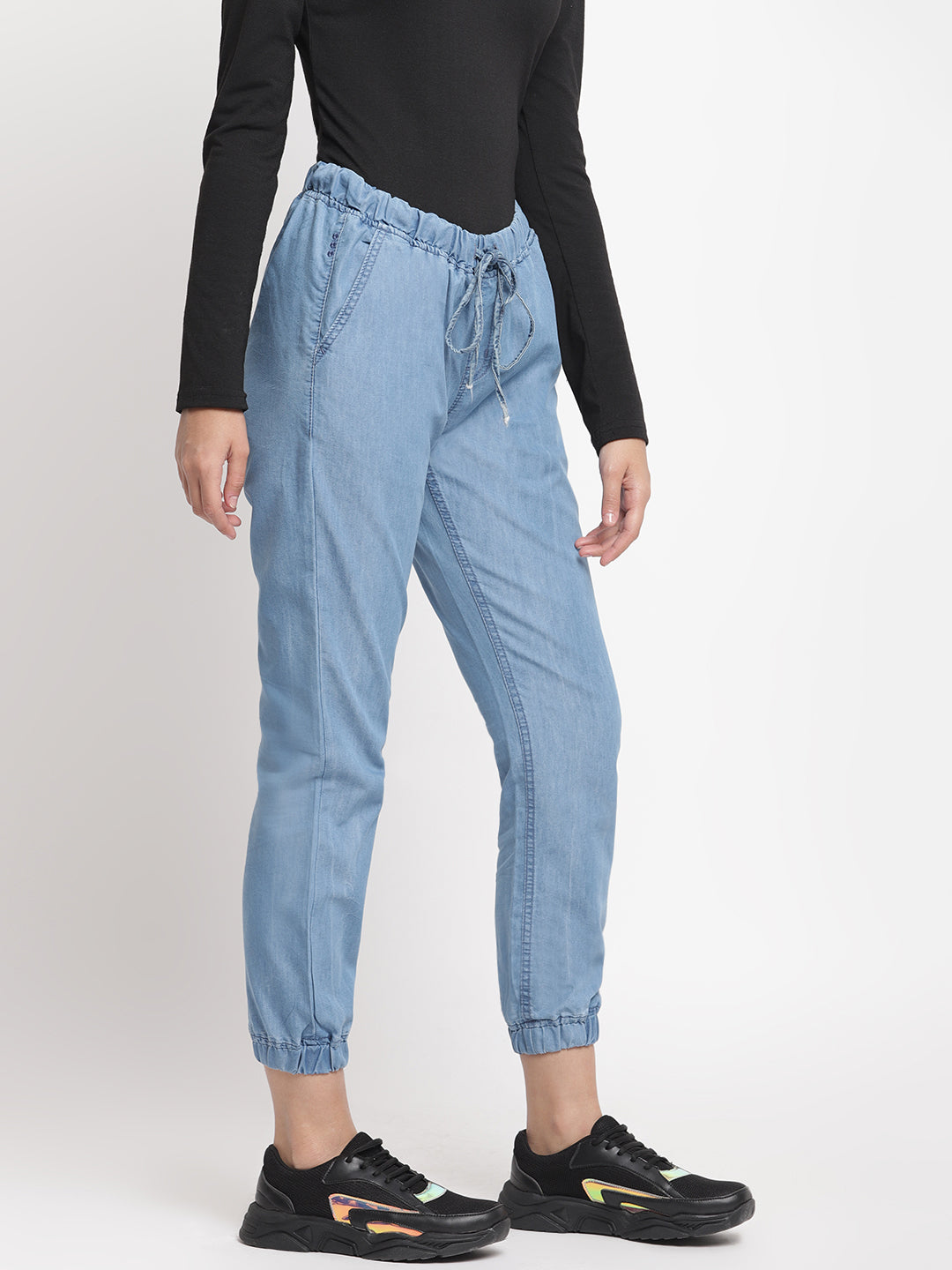 Women Light Weight Elasticated Denim Joggers