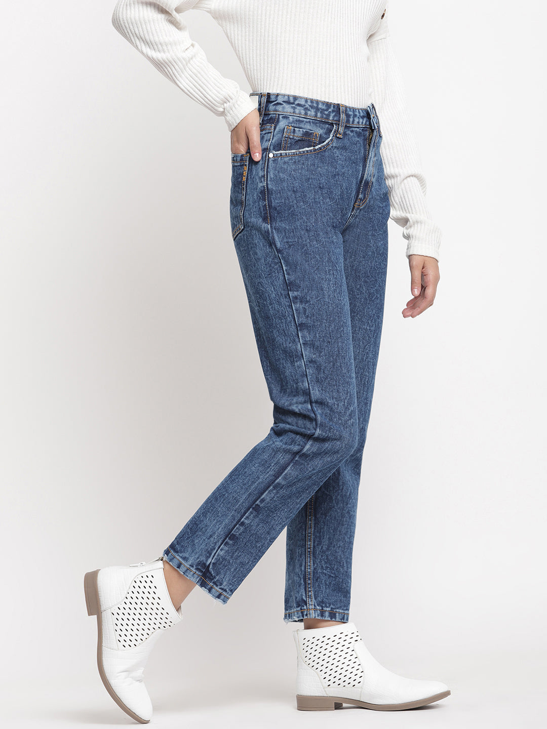 Dark Blue Mom Fit Jeans