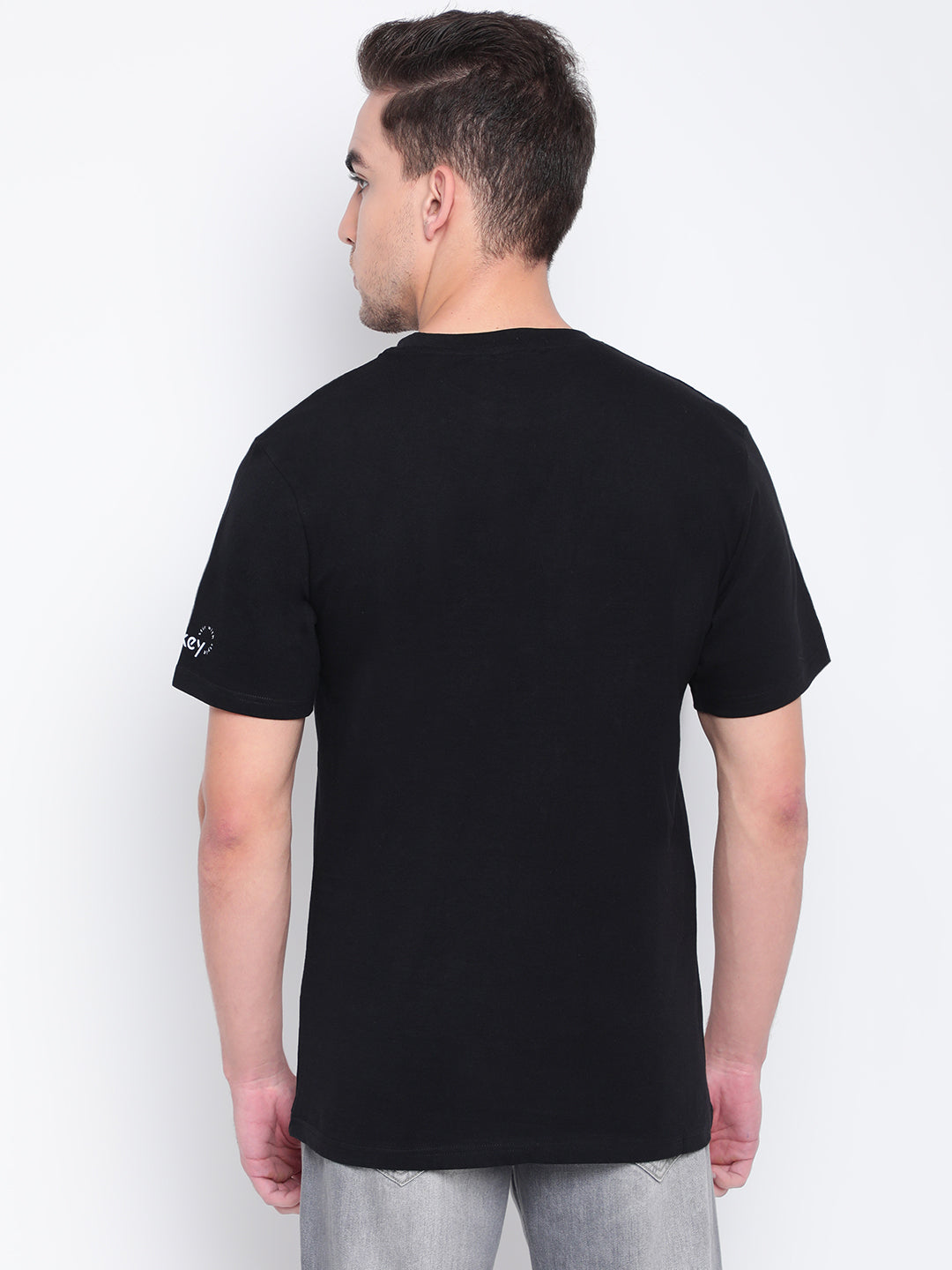 Men Black Printed T-shirt