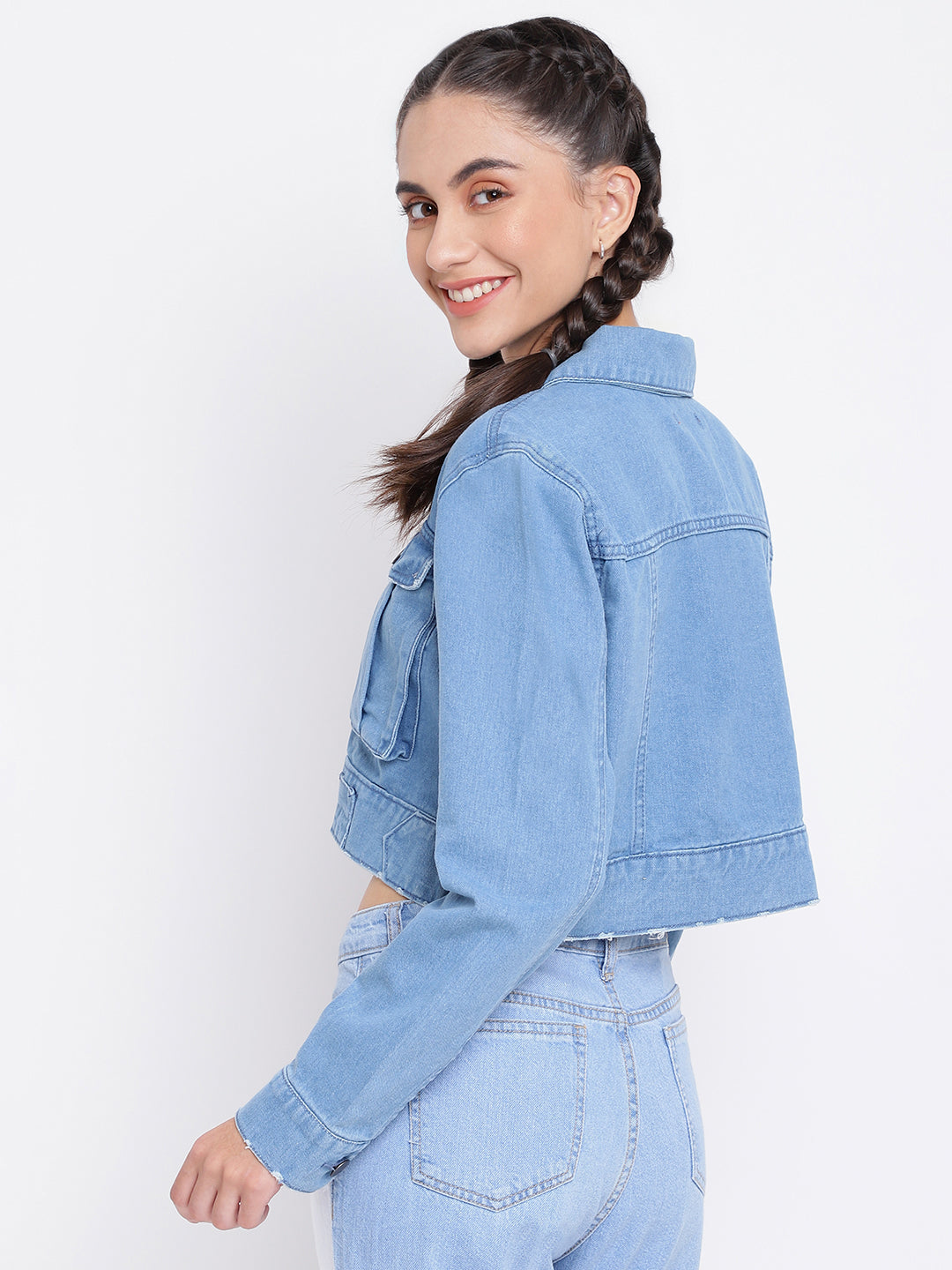 Mid Blue Cropped Jacket