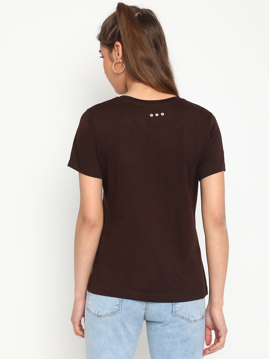 Women Brown Printed T-shirt