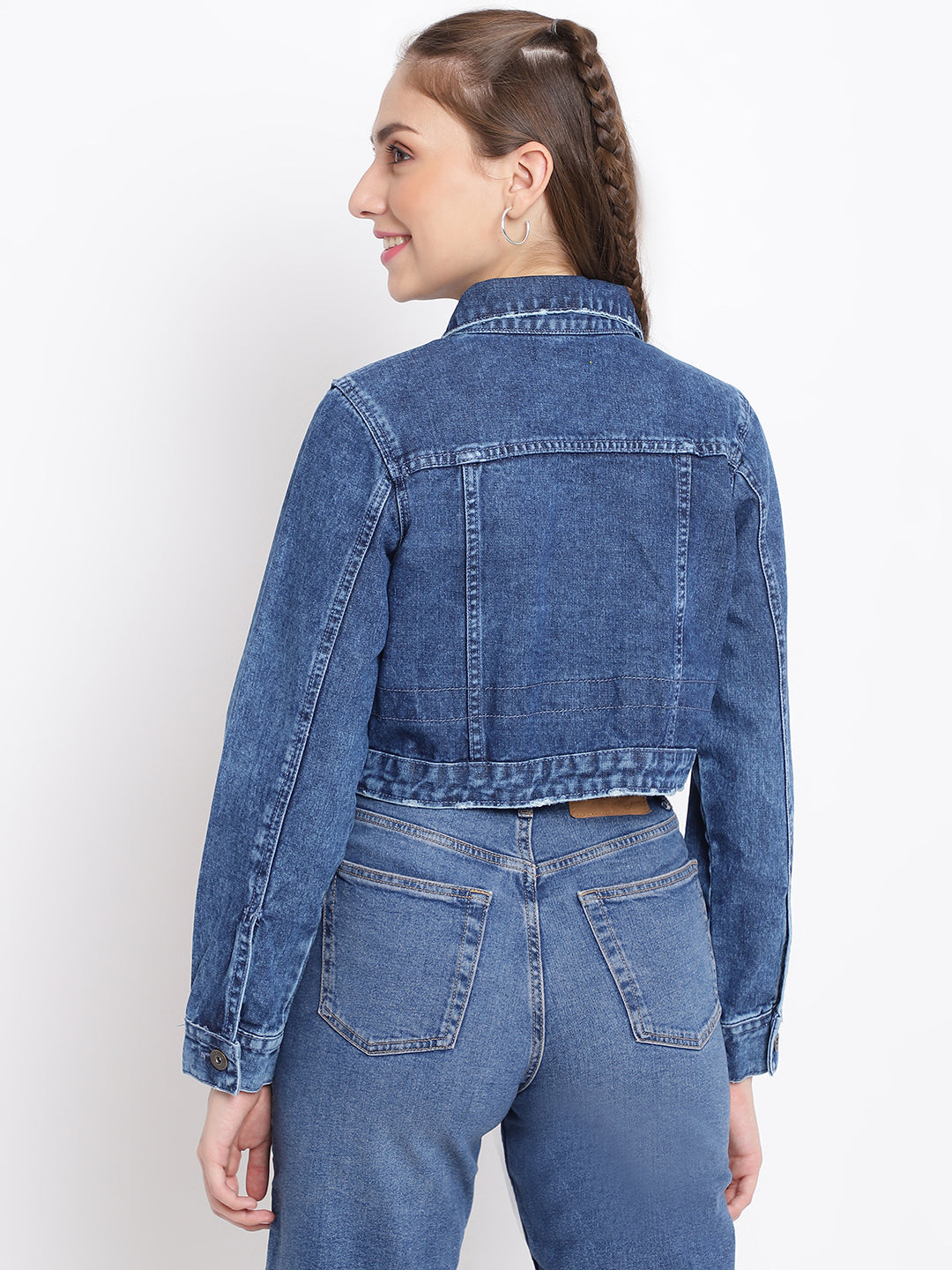 Light Blue Cropped Jacket