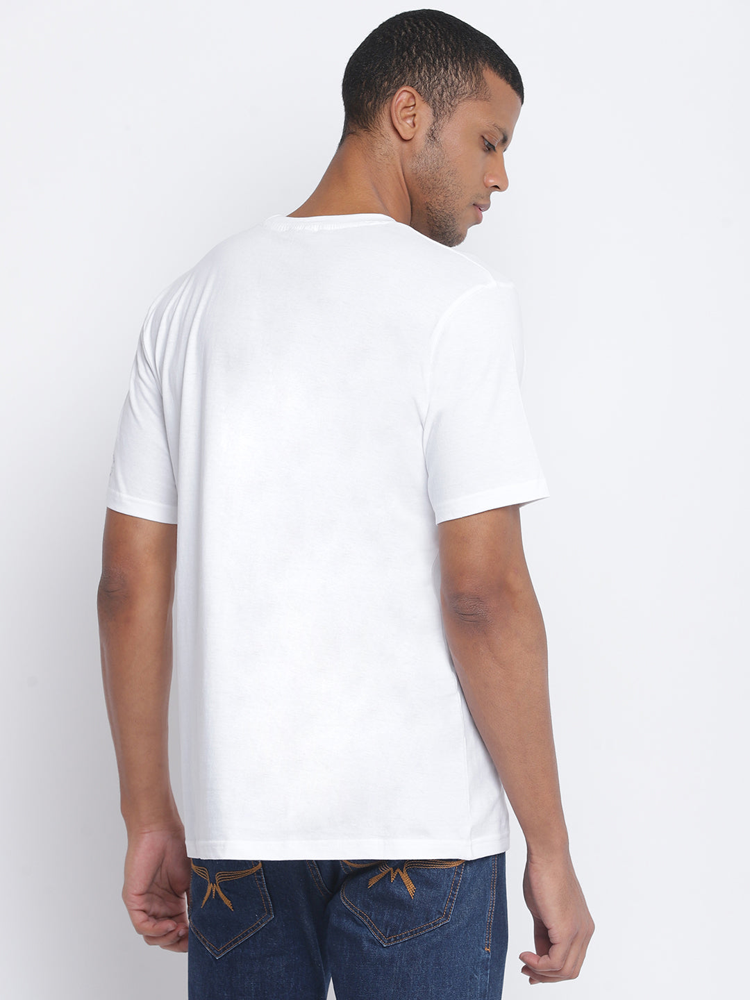 Men Printed White T-shirt