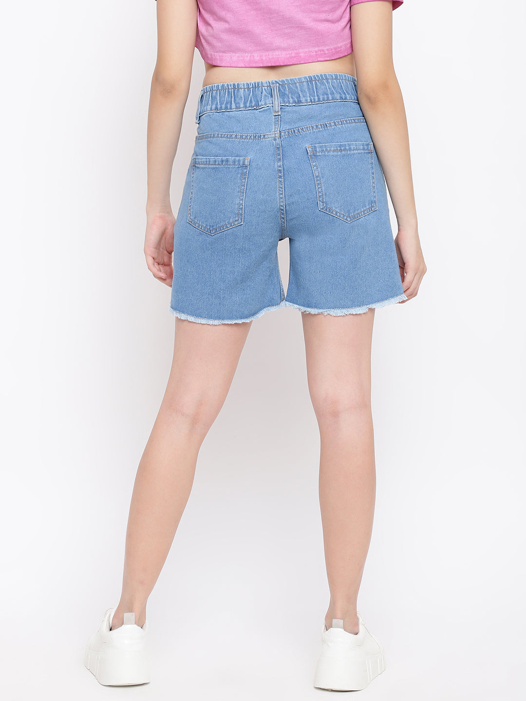 Light Blue High waist Basic Short