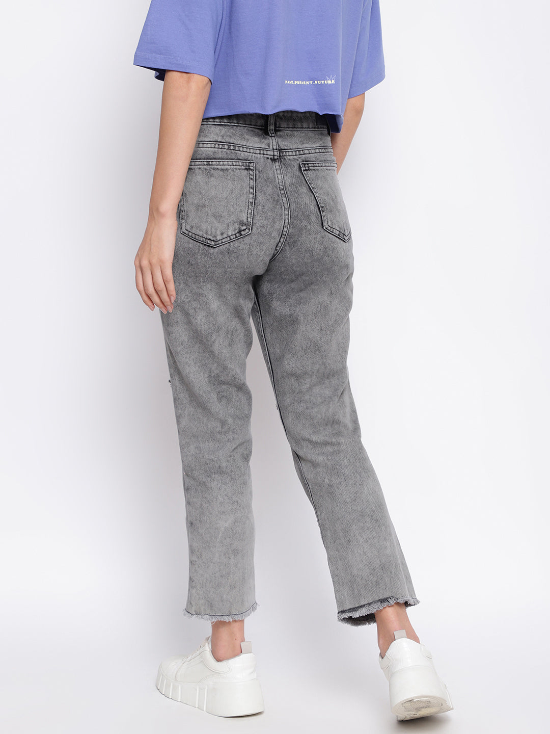 Light Grey Denim mom Fit Jeans