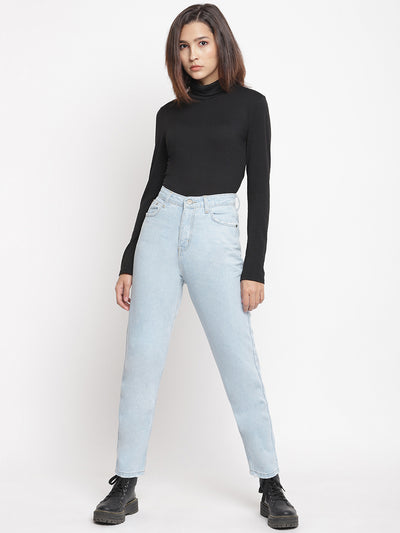 Women Light Blue  Boyfriend Fit Denim Jeans