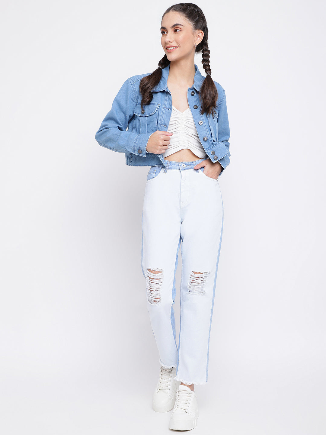 Mid Blue Cropped Jacket