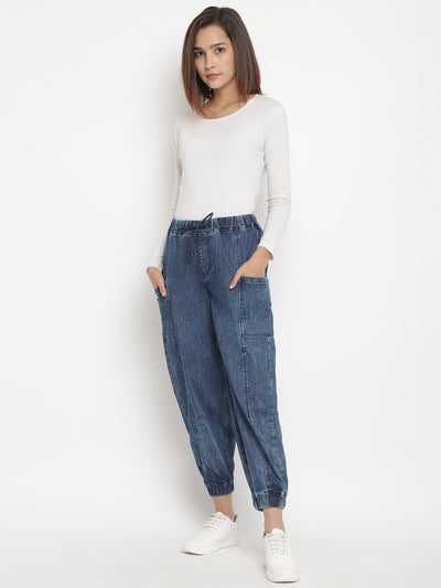 Women Elasticated Baggy Denim Jeans