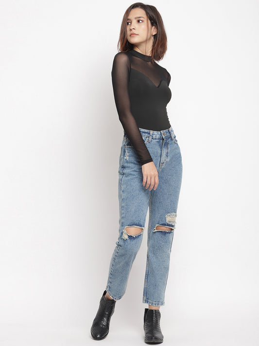 Smoky Blue Mom Jeans