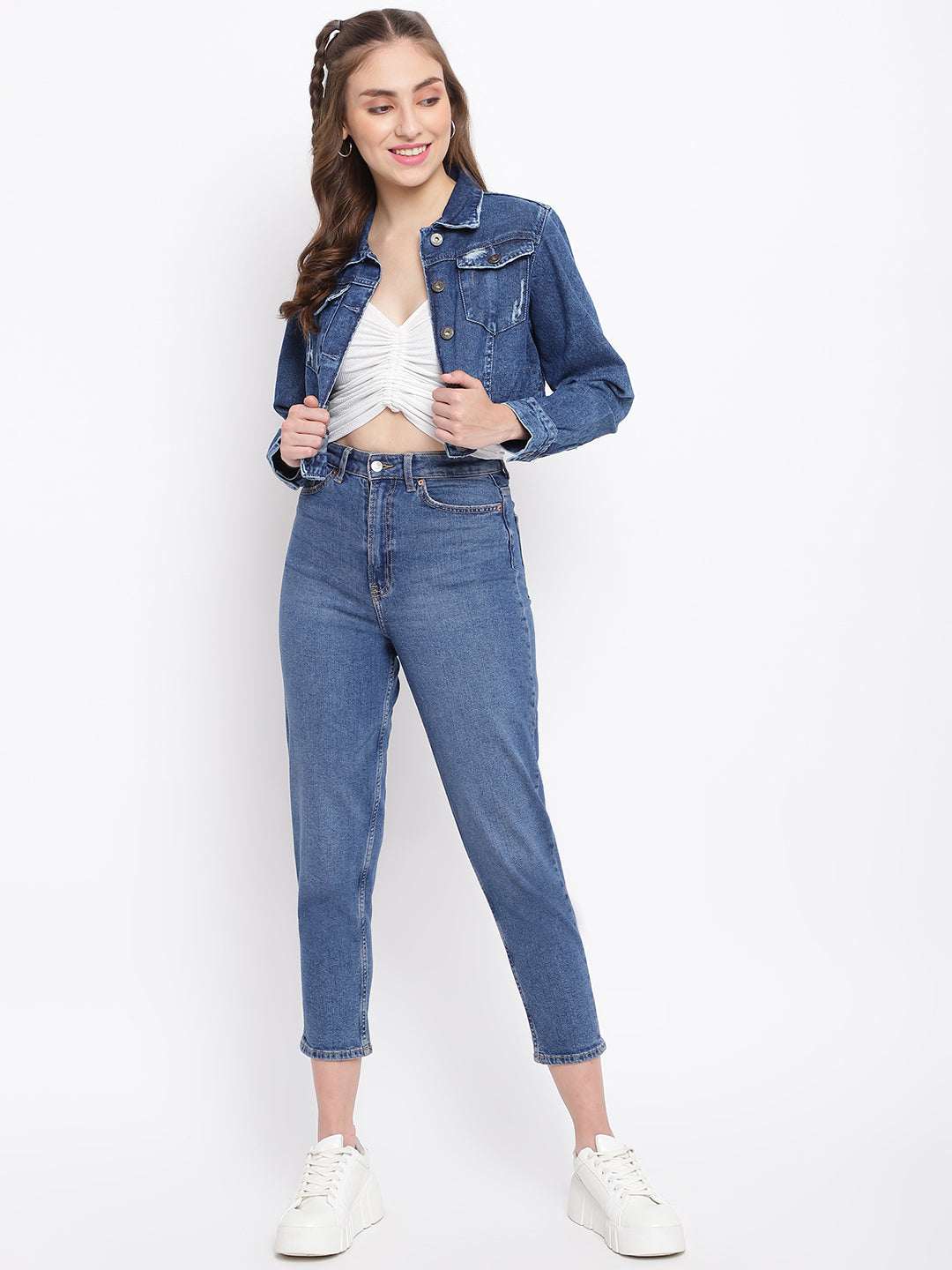 Light Blue Cropped Jacket