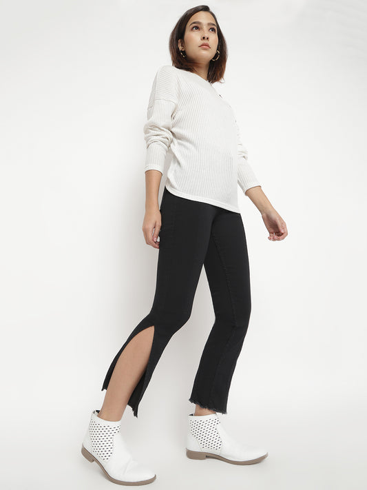 Side Slit Skinny Jeans