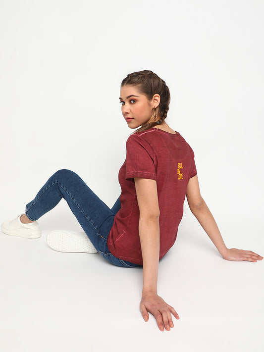 Maroon Cotton T-shirt