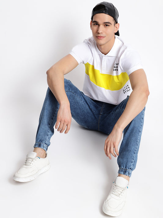Men Mid Blue Denim Joggers