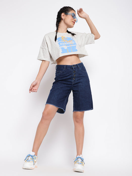Zig Zag Button Shorts