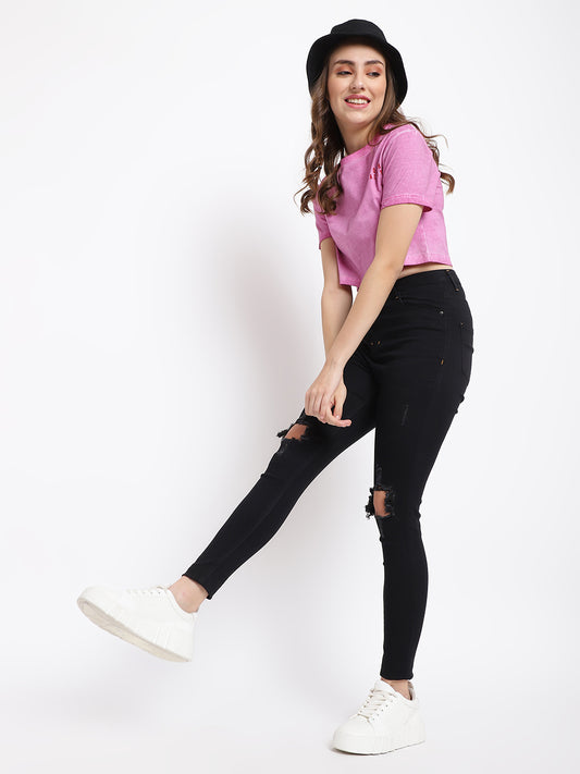 Distressed High Waist Jeans