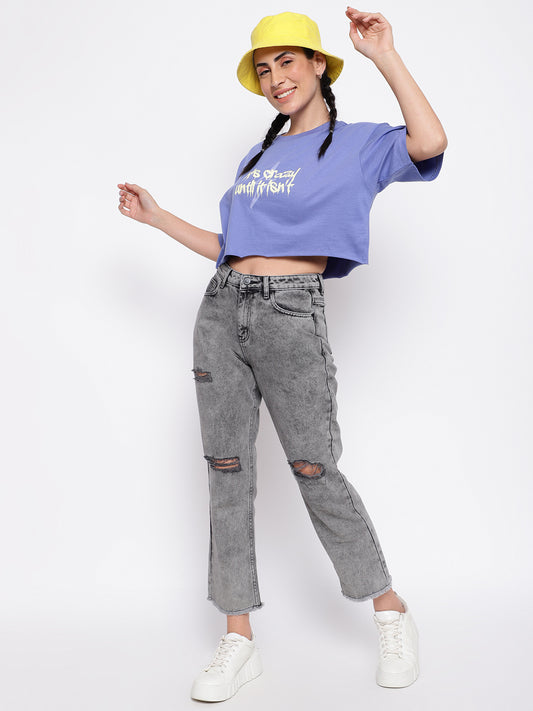Light Grey Denim mom Fit Jeans