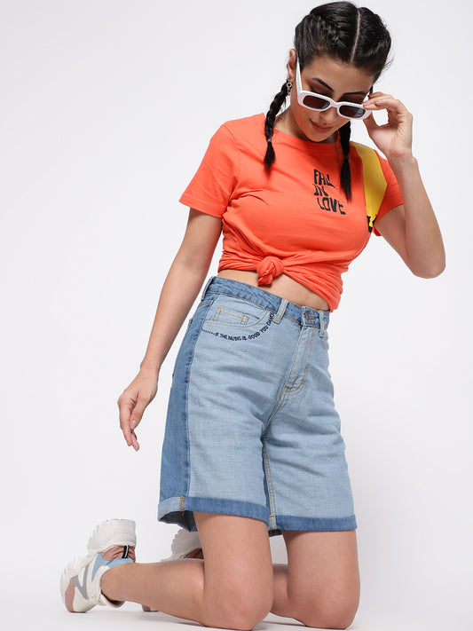 Light Blue Reversed Short