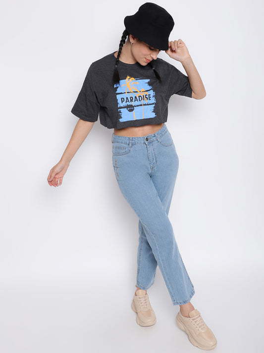 Dark Grey Printed T-shirt