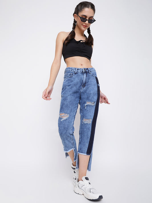Mid Blue High Boyfriend Fit Jeans