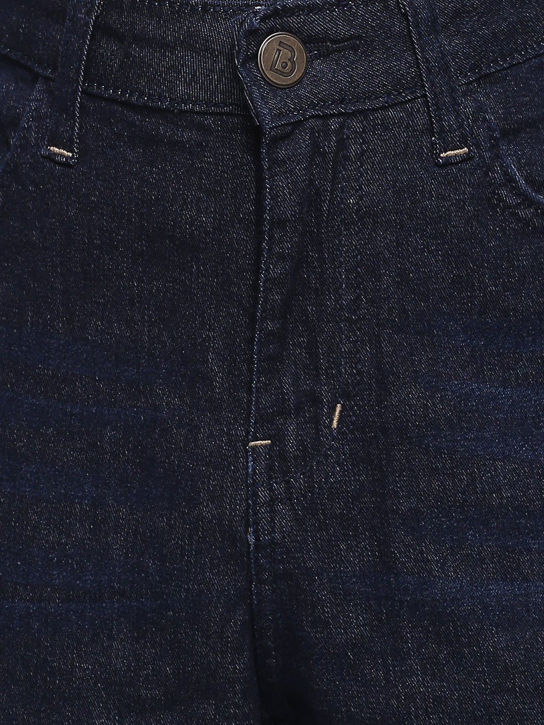 Women Mid Waist Dark Blue Denim Shorts