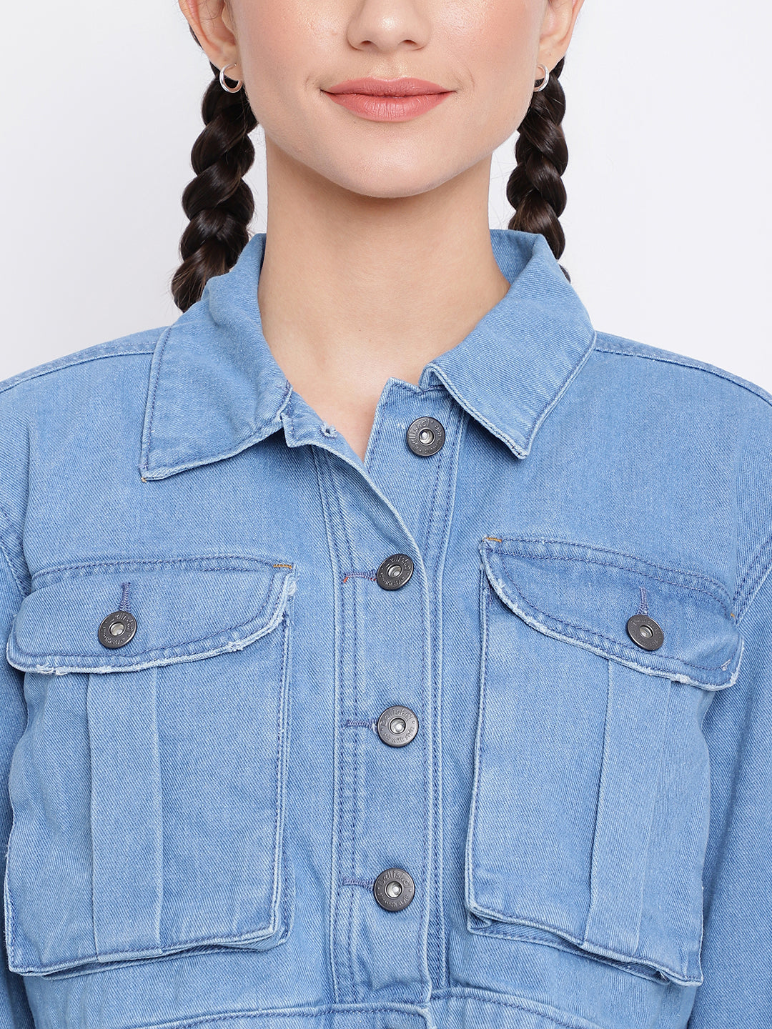 Mid Blue Cropped Jacket