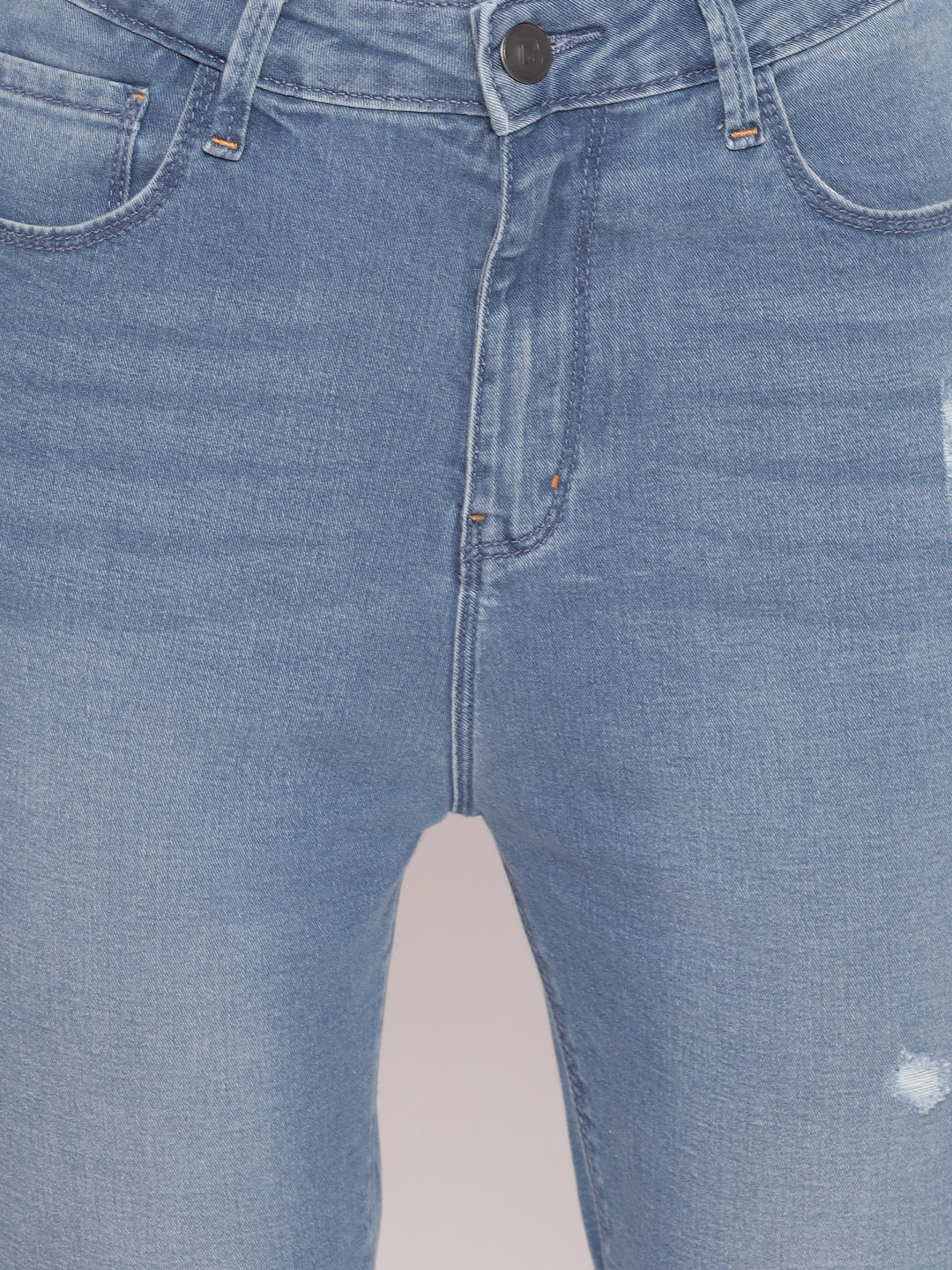 Women Mid Blue High Waist Slim Fit Denim Jeans