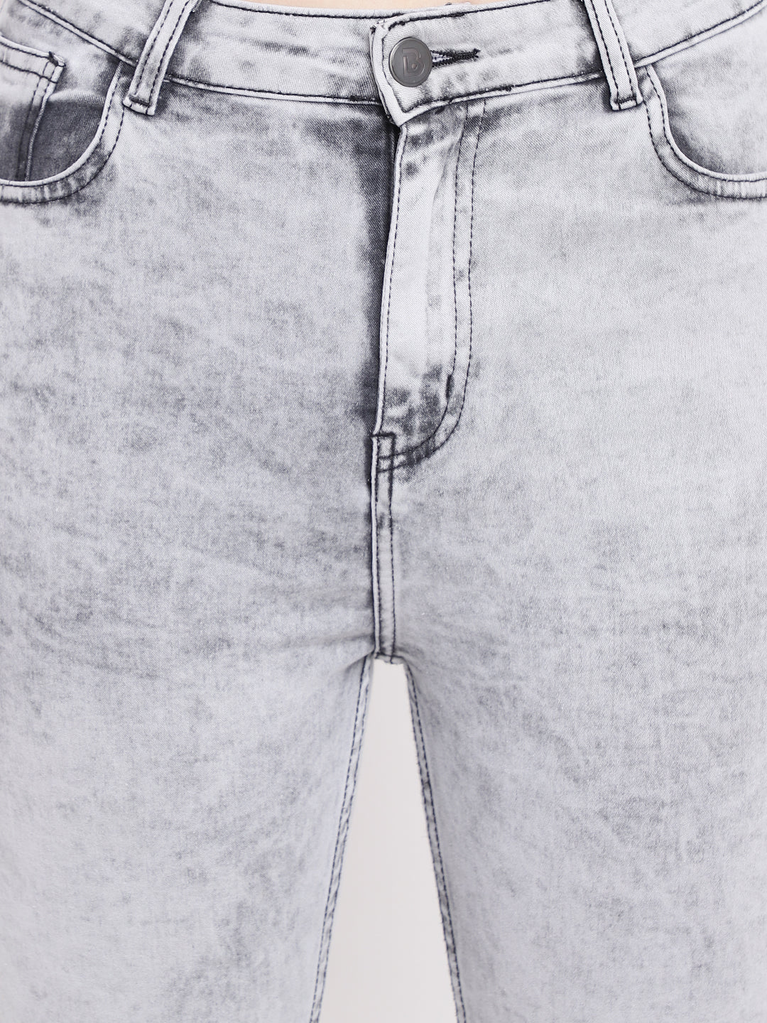 Grey Smokey High Waist Denim Jeans