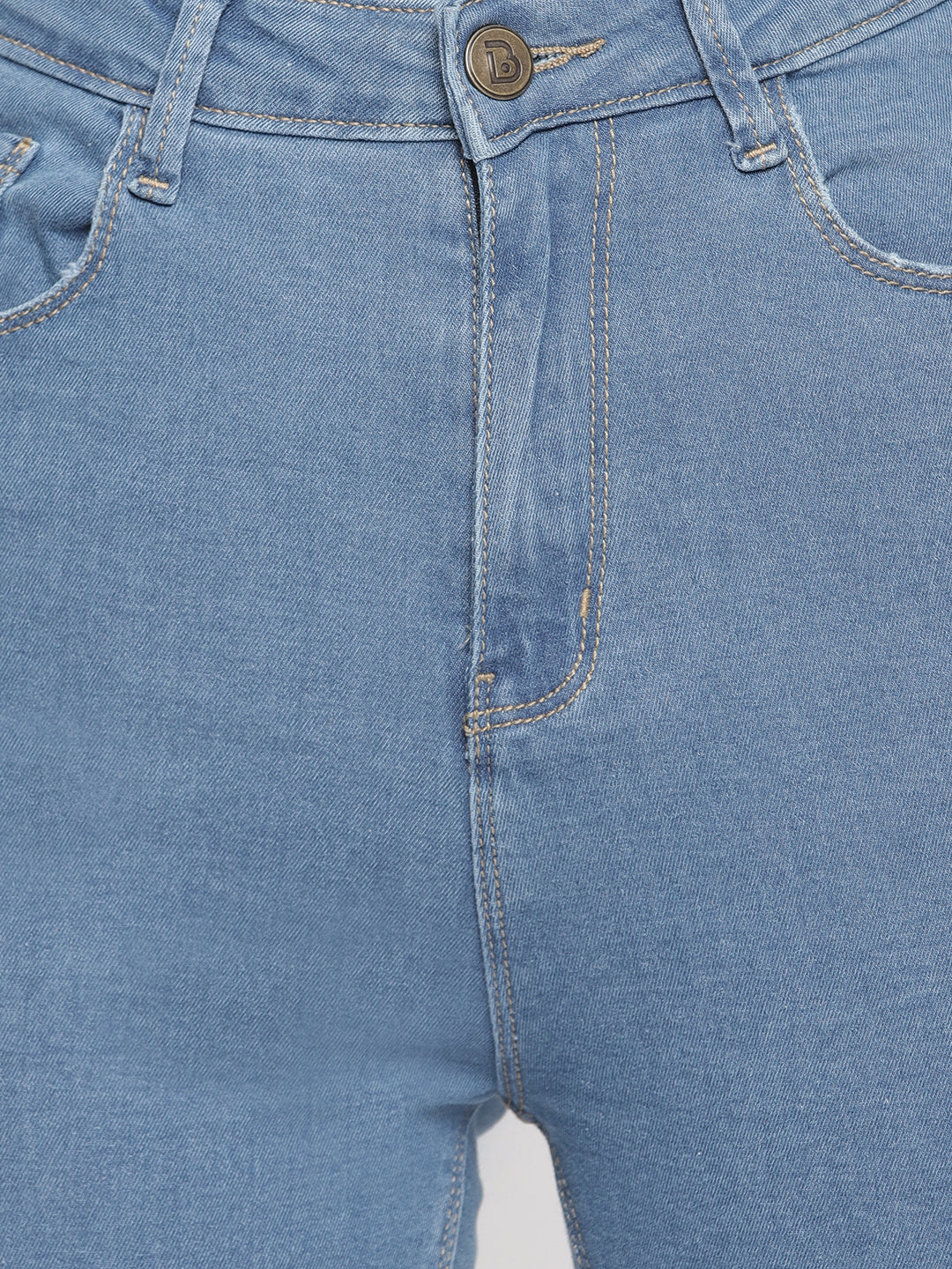 Women Super High Waist Light Blue Super Skinny Denim Jeans
