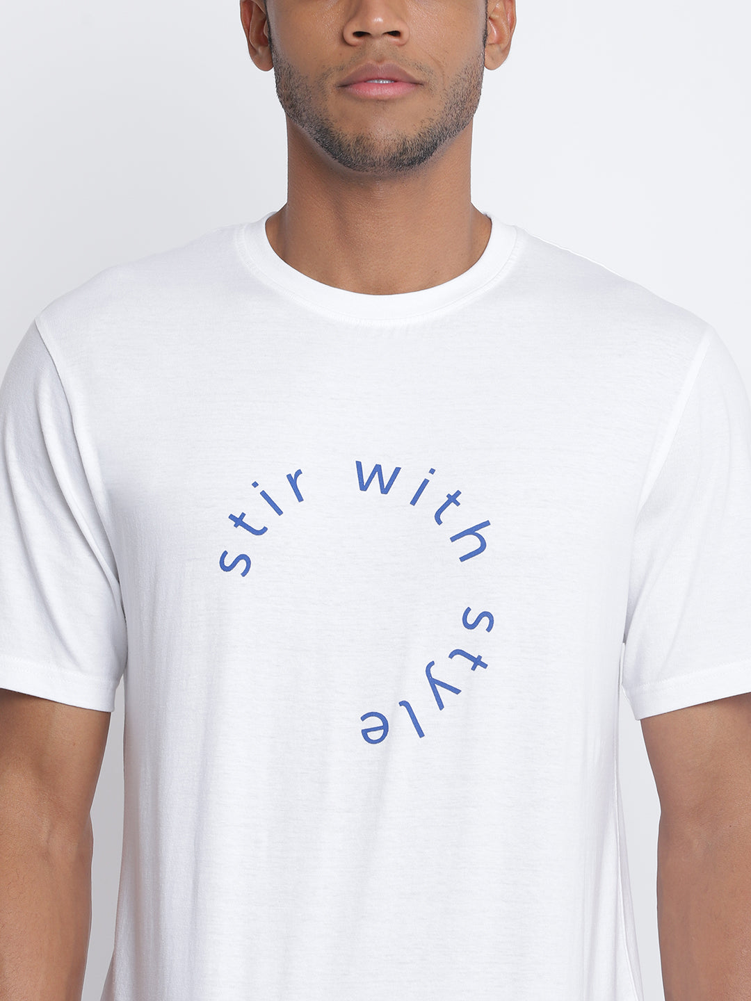 Men Printed White T-shirt