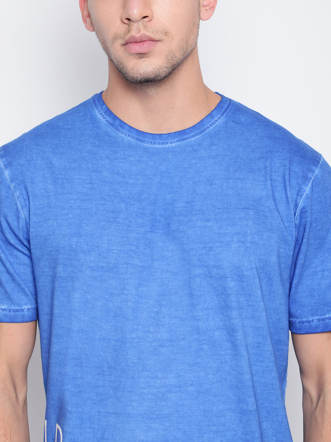 Men Blue Cotton T-shirt